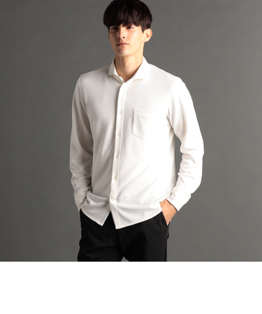 ジオメトリックドビージャージ カッタウェイカラーシャツ