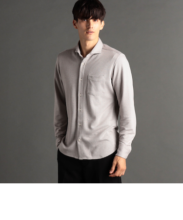 ジオメトリックドビージャージ カッタウェイカラーシャツ