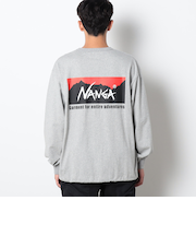 NANGA(ナンガ)別注バックプリントドローコードロングスリーブTシャツ