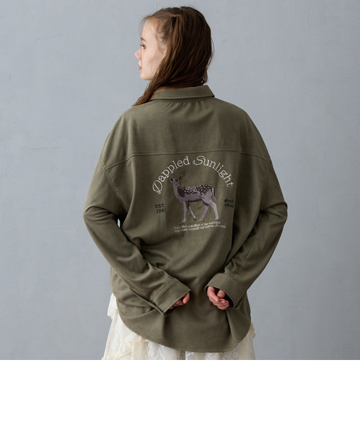 バック刺繍オーバーシャツ