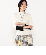 【WALDO】モックネック配色リブニット