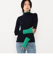 【WALDO】モックネック配色リブニット