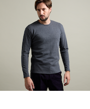 【HIDEAWAYS BLACK】シェブロン風リンクスジャカード　クルーネックプルオーバー