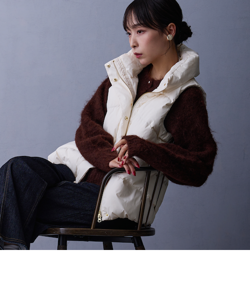 ホワイトダウンベスト グラフィックプリント ホワイトダウンベスト グラフィックプリント ダウンベスト｜ニコルの