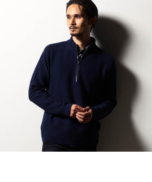 HORN GMT ホーンガーメント ハーフジップ ニットセーター ネイビー 36 HORN GMT ホーンガーメント ハーフジップ ニットセーター ネイビー 36