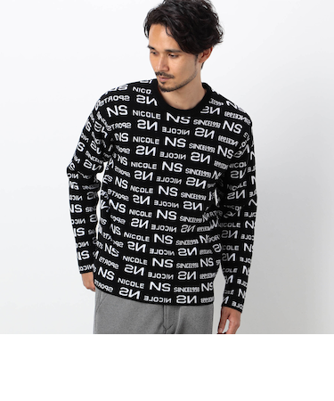 【NICOLE SPORTS】総ロゴジャガードニット