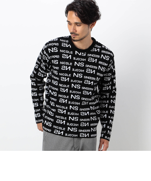 【NICOLE SPORTS】総ロゴジャガードニット