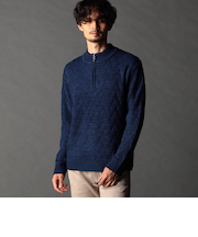 ハーフジッププルオーバーニット