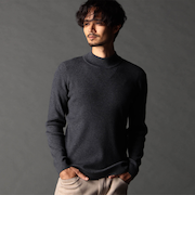 12G リブハイネックニット