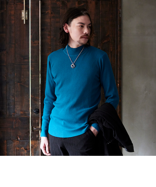 12G リブハイネックニット