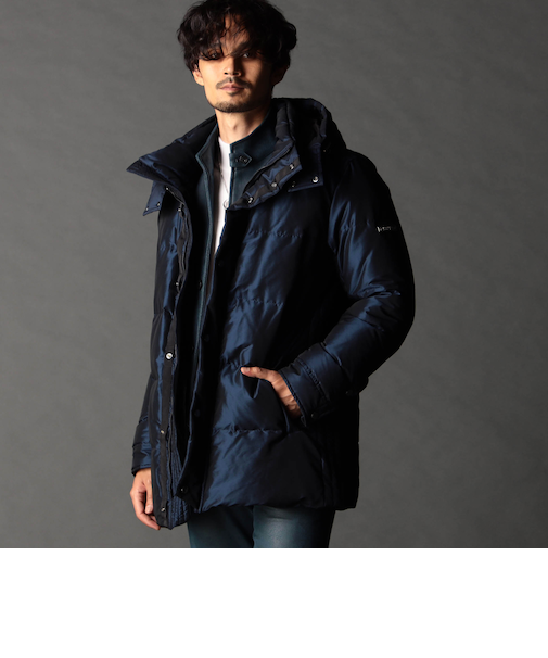 ストレッチシャンブレー ダウンブルゾン