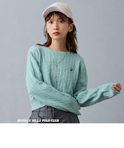 【BEVERLY HILLS POLO CLUB】ケーブル編みニット