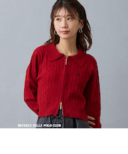 【BEVERLY HILLS POLO CLUB】ケーブル編みカーディガン
