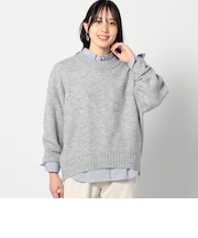 ショートクルーネックニット