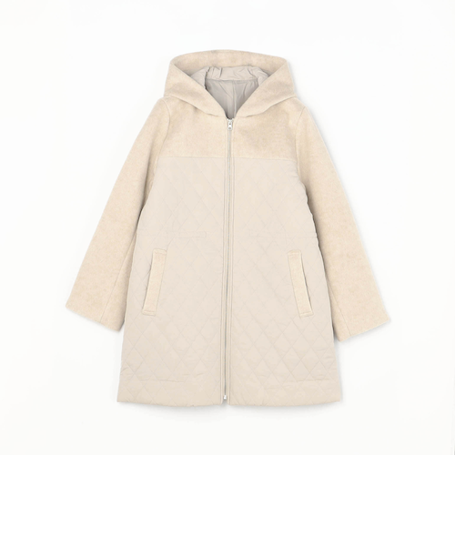 モッサ×キルト切り替えZIPフードコート｜ニコルの通販｜&mall（アンド