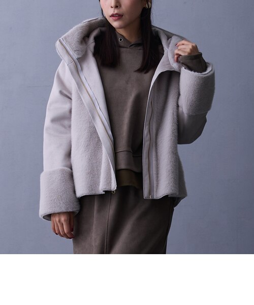 リバーシブルフェイクムートンブルゾン｜ニコルの通販｜&mall（アンド
