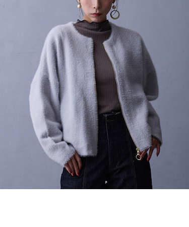 シャギーZIPカーディガン