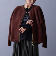 シャギーZIPカーディガン