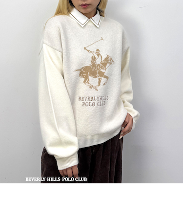 【BEVERLY HILLS POLO CLUB】ロゴニットプルオーバー