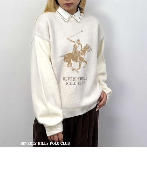 【BEVERLY HILLS POLO CLUB】ロゴニットプルオーバー
