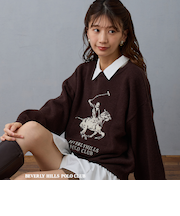 【BEVERLY HILLS POLO CLUB】ロゴニットプルオーバー