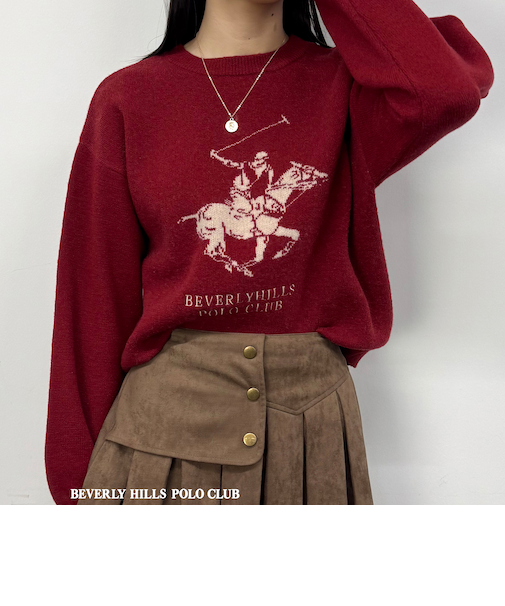 【BEVERLY HILLS POLO CLUB】ロゴニットプルオーバー