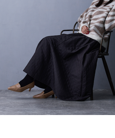 キルティングフレアスカート