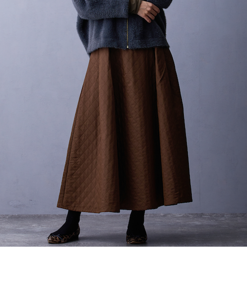 キルティングフレアスカート