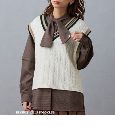 【BEVERLY HILLS POLO CLUB】ボウタイブラウス