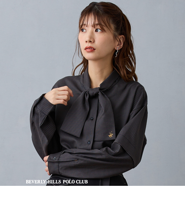 【BEVERLY HILLS POLO CLUB】ボウタイブラウス