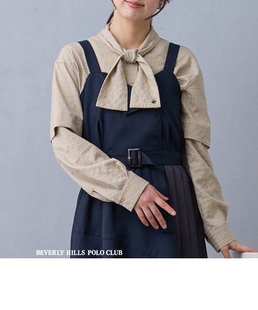 【BEVERLY HILLS POLO CLUB】ボウタイブラウス