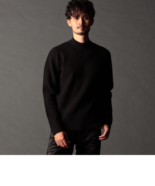 リンクスバスケットモックネックニット