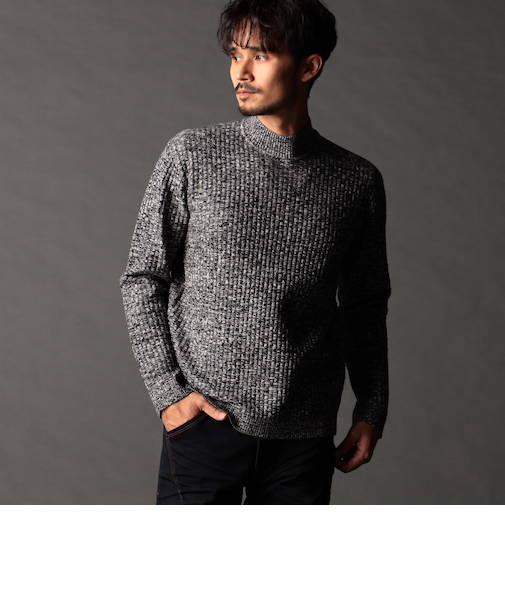 リンクスバスケットモックネックニット