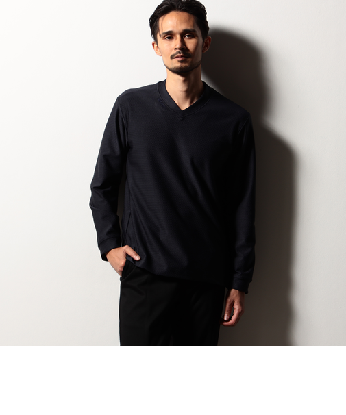 【RIELABO】ジャカードハイテンション Vネックプルオーバー