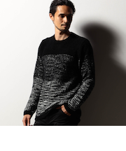 【RIELABO】グラデーションクルーネックニット