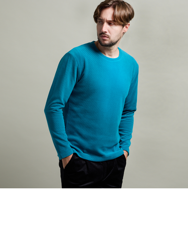 【HIDEAWAYS BLACK】シェニールバイアスジャカードプルオーバー