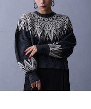 求心ジャガードニットプルオーバー