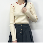 バイカラーニットプルオーバー