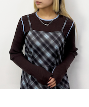 バイカラーニットプルオーバー