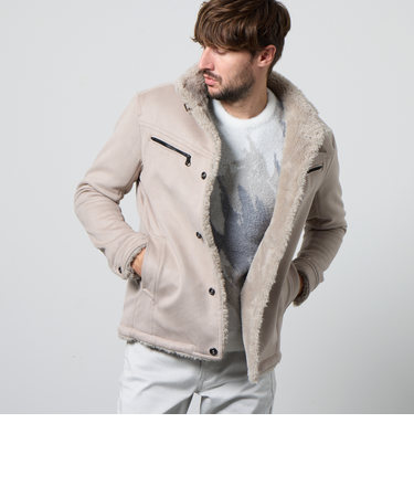 裏ボアムートン風スタンドブルゾン