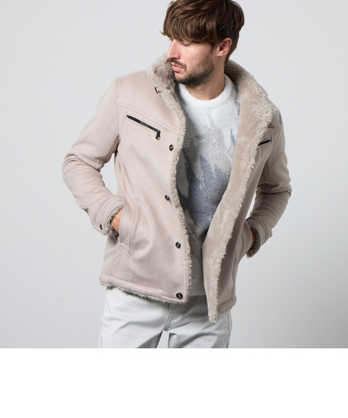 裏ボアムートン風スタンドブルゾン