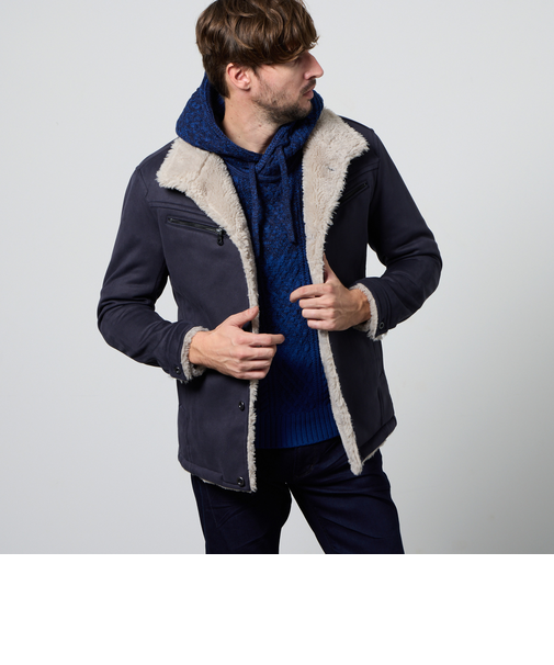 裏ボアムートン風スタンドブルゾン