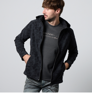 ムラプリントスタンドアップジップブルゾン