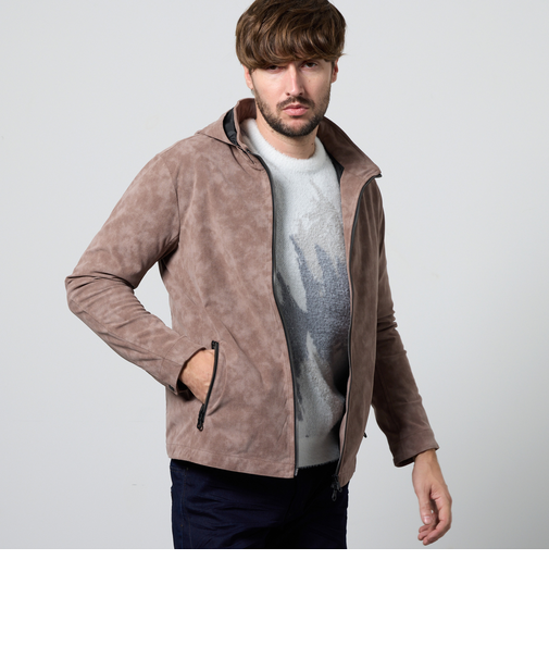 ムラプリントスタンドアップジップブルゾン