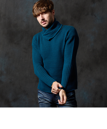 アフガンネックニット