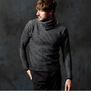 アフガンネックニット