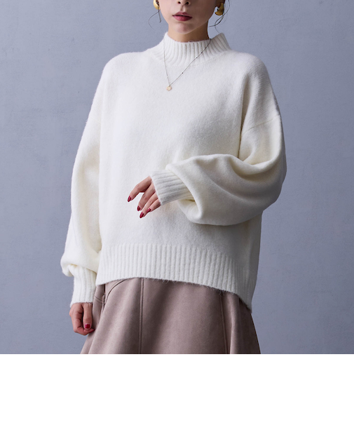 ハイネックニットプルオーバー