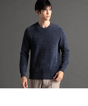 メランジベロア クルーネックニット