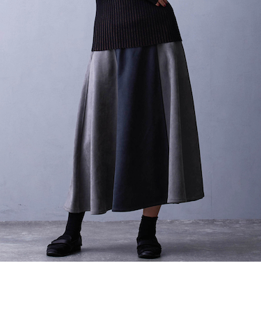 フェイクスエードフレアスカート