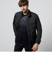 ナイロンタフタ　顔料プリント中綿ブルゾン